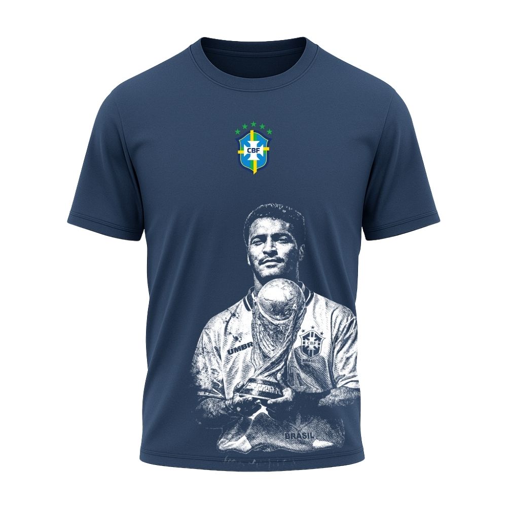 Camiseta All Sports Brasil Romário Copa de 1994 Azul Marinho Masculina