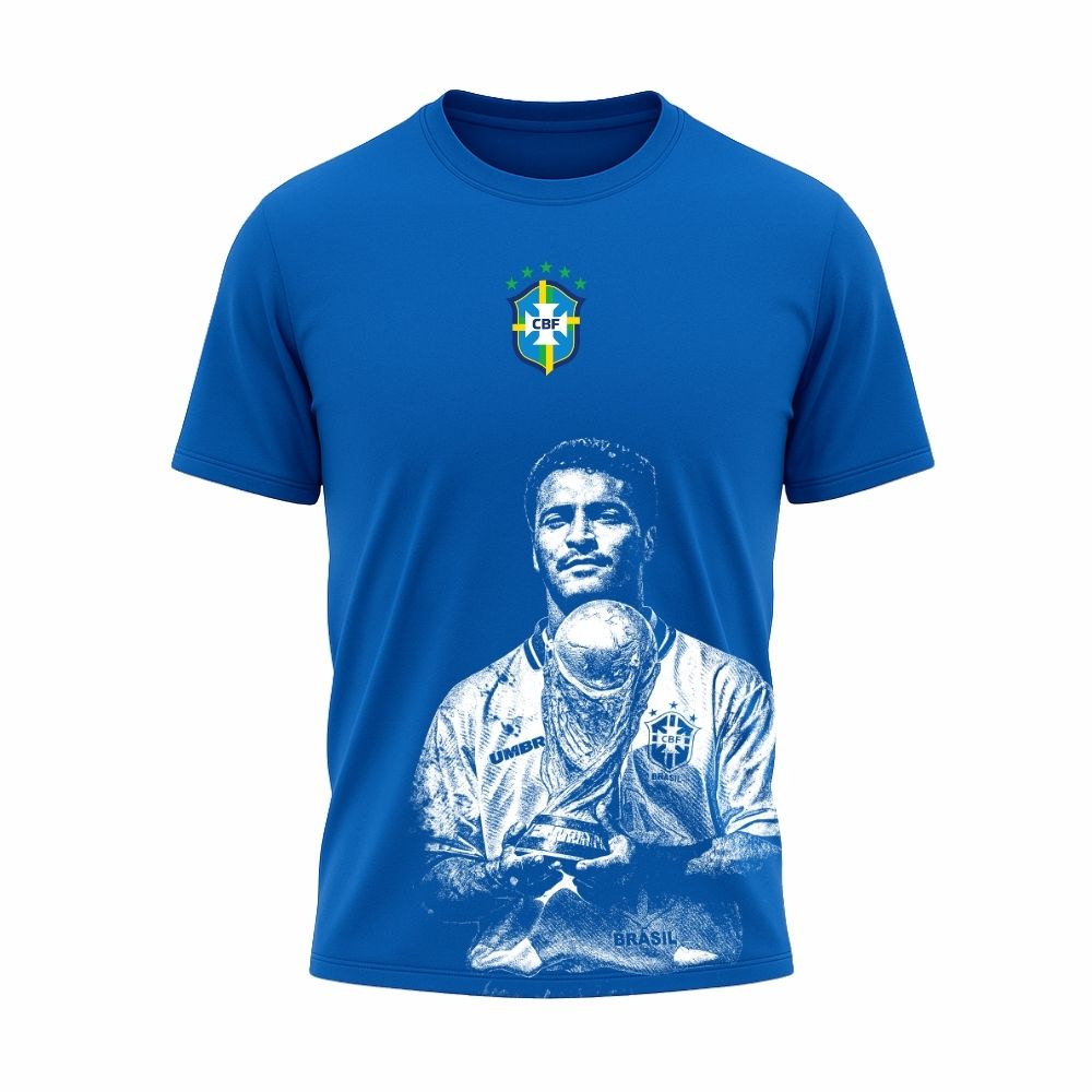 Camiseta All Sports Brasil Romário Copa de 1994 Azul Royal Masculina