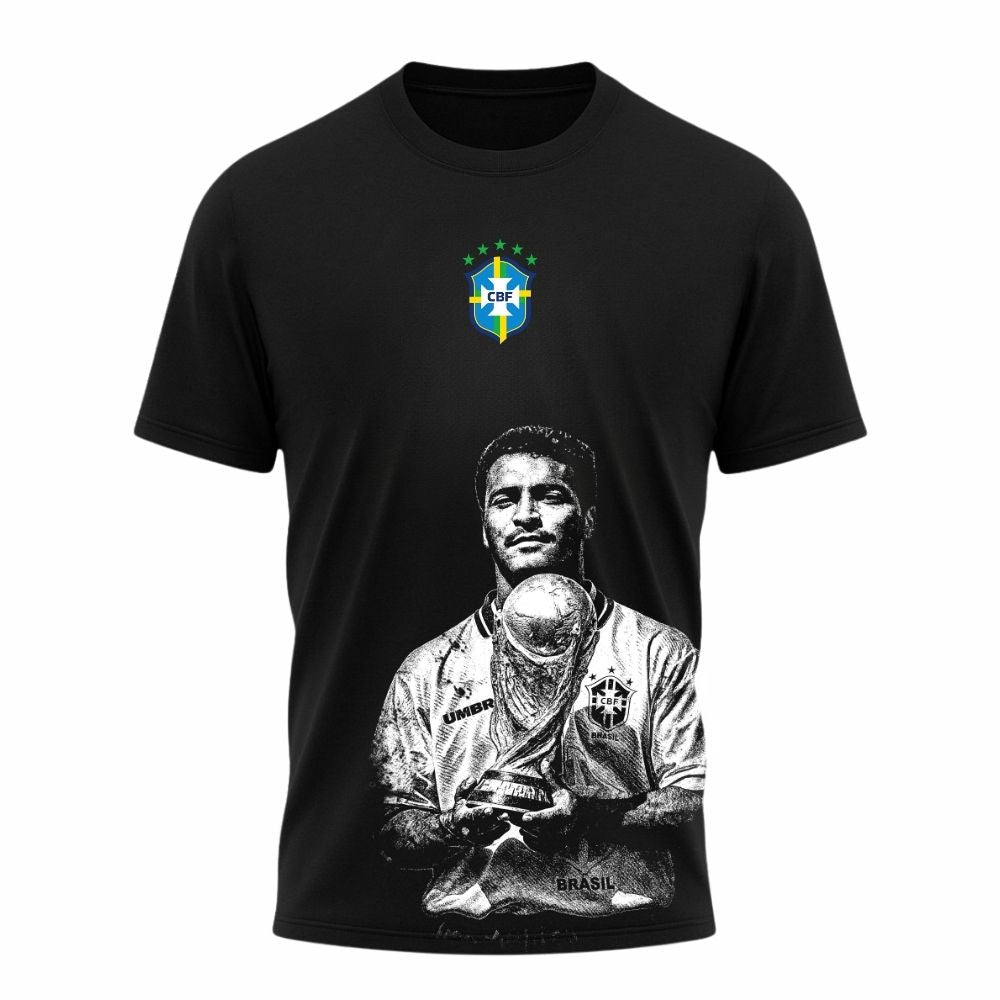 Camiseta All Sports Brasil Romário Copa de 1994 Preta Masculina