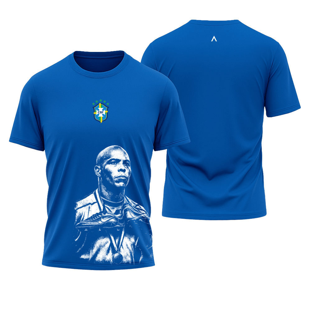 Camiseta All Sports Brasil Ronaldo Copa de 1998 Azul Royal Masculina