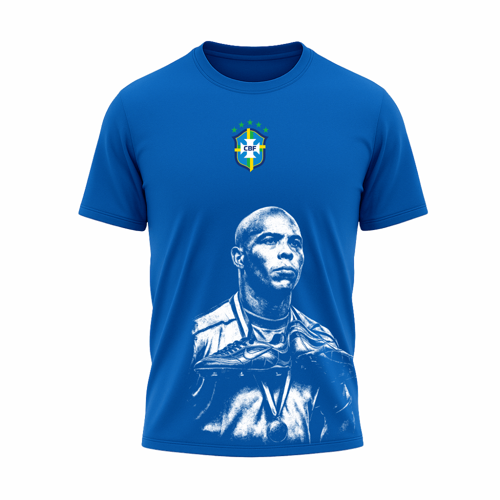 Camiseta All Sports Brasil Ronaldo Copa de 1998 Azul Royal Masculina