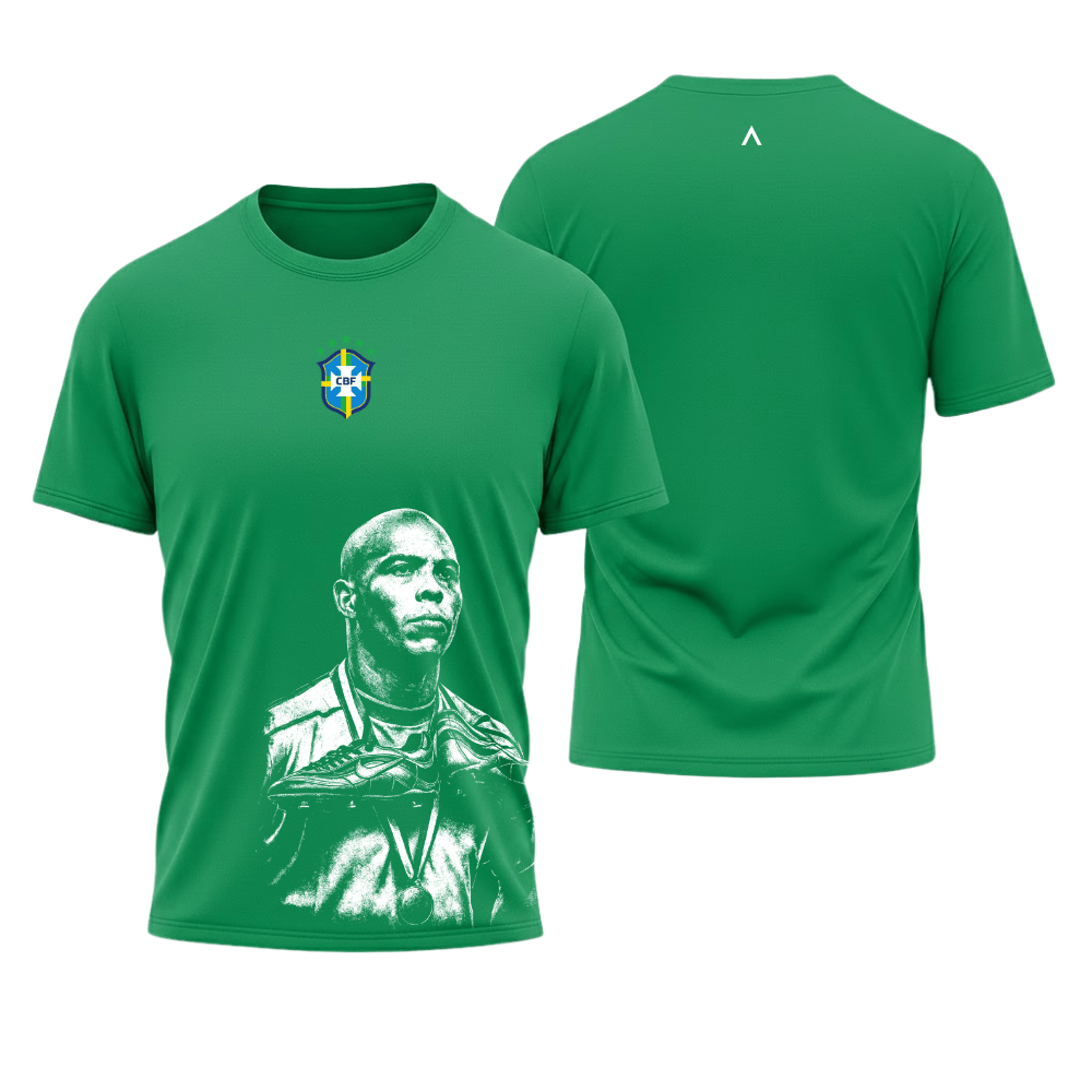 Camiseta All Sports Brasil Ronaldo Copa de 1998 Verde Masculina