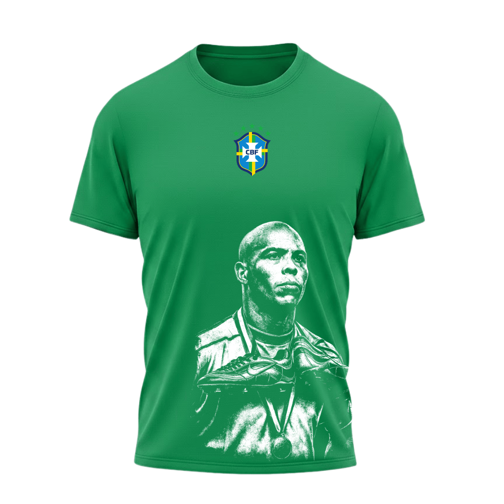 Camiseta All Sports Brasil Ronaldo Copa de 1998 Verde Masculina