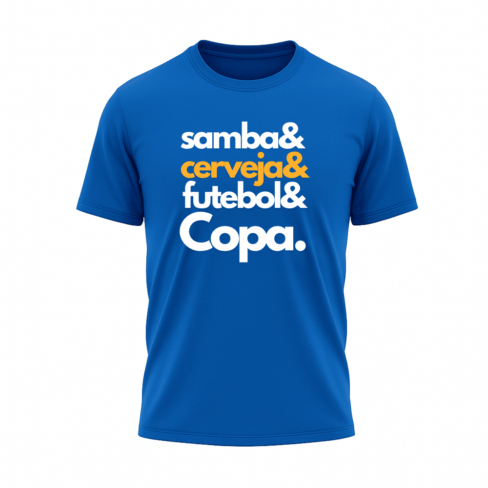 Camiseta All Sports Copa do Mundo Formula da Felicidade Futebol Masculino Azul