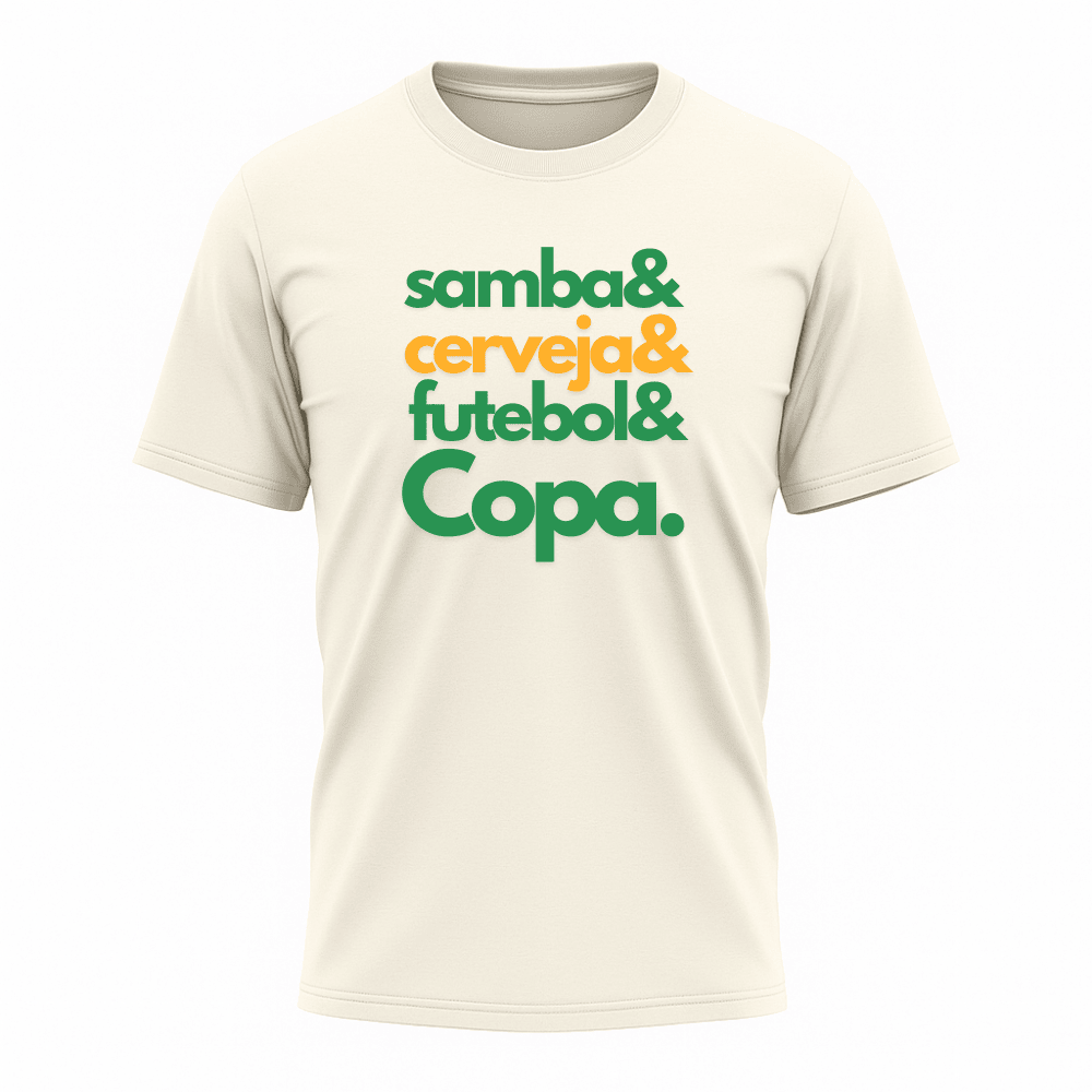 Camiseta All Sports Copa do Mundo Formula da Felicidade Futebol Masculino Off White