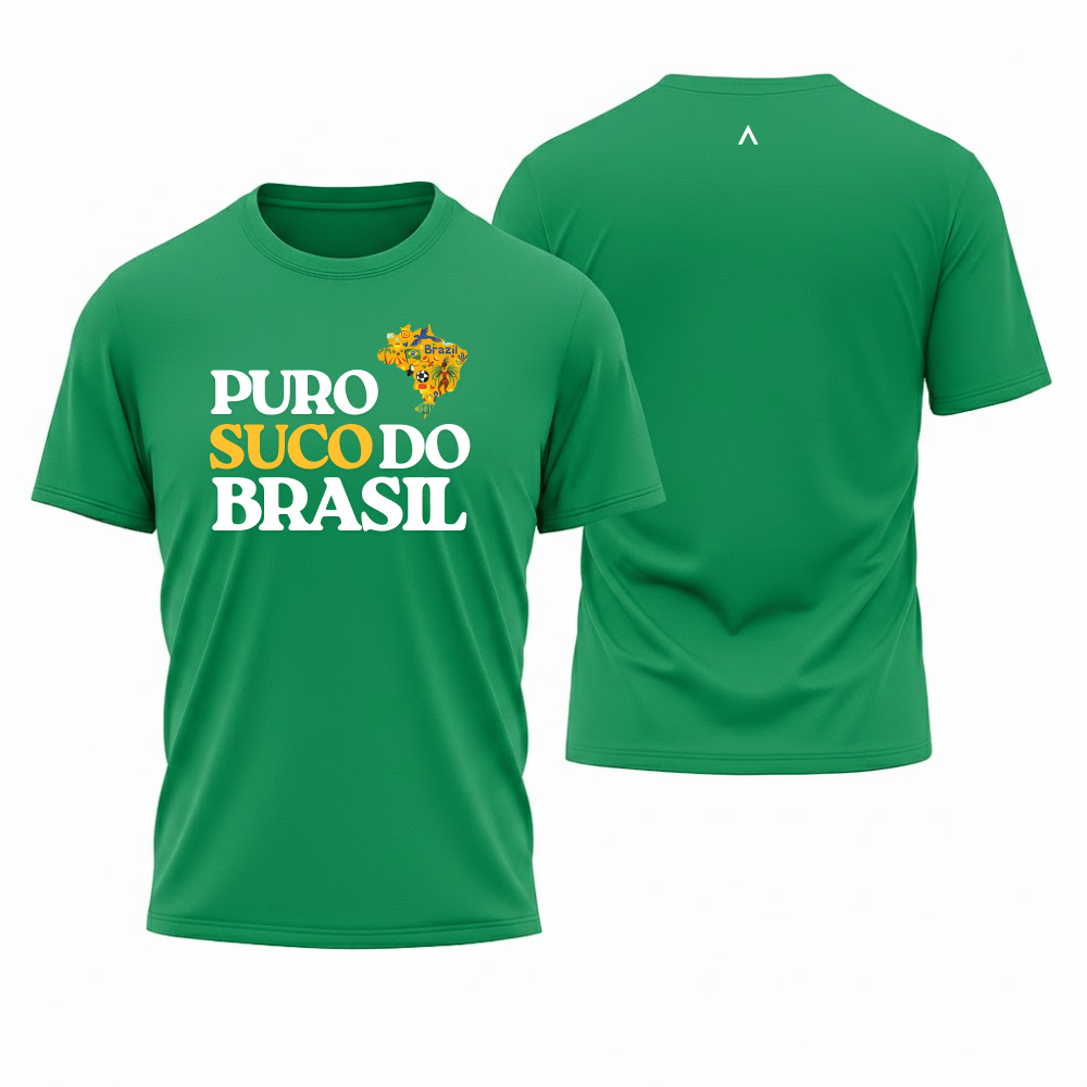 Camiseta All Sports Copa do Mundo Puro Suco do Brasil Verde Masculino