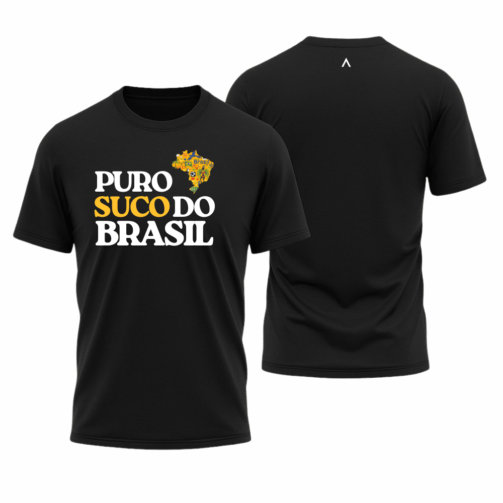 Camiseta All Sports Copa do Mundo Puro Suco do Brasil Preto Masculino