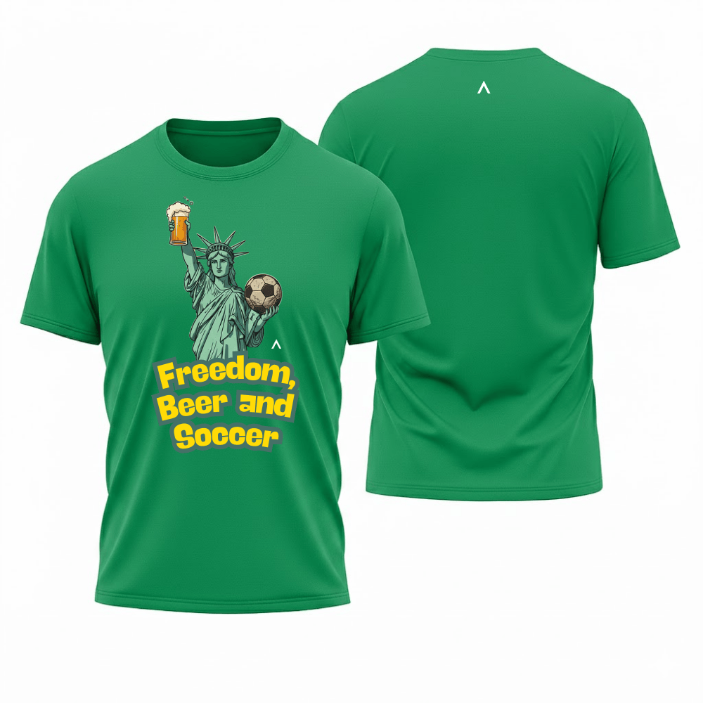 Camiseta All Sports Copa do Mundo USA 2026 Freedom Beer Soccer Verde Masculino