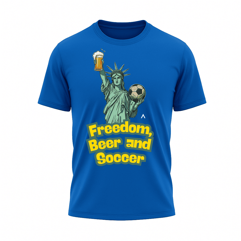 Camiseta All Sports Copa do Mundo USA 2026 Freedom Beer Soccer Azul Royal Masculino