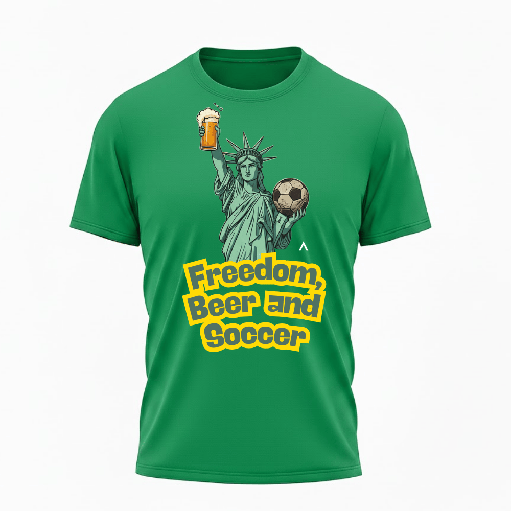 Camiseta All Sports Copa do Mundo USA 2026 Freedom Beer Soccer Verde Masculino