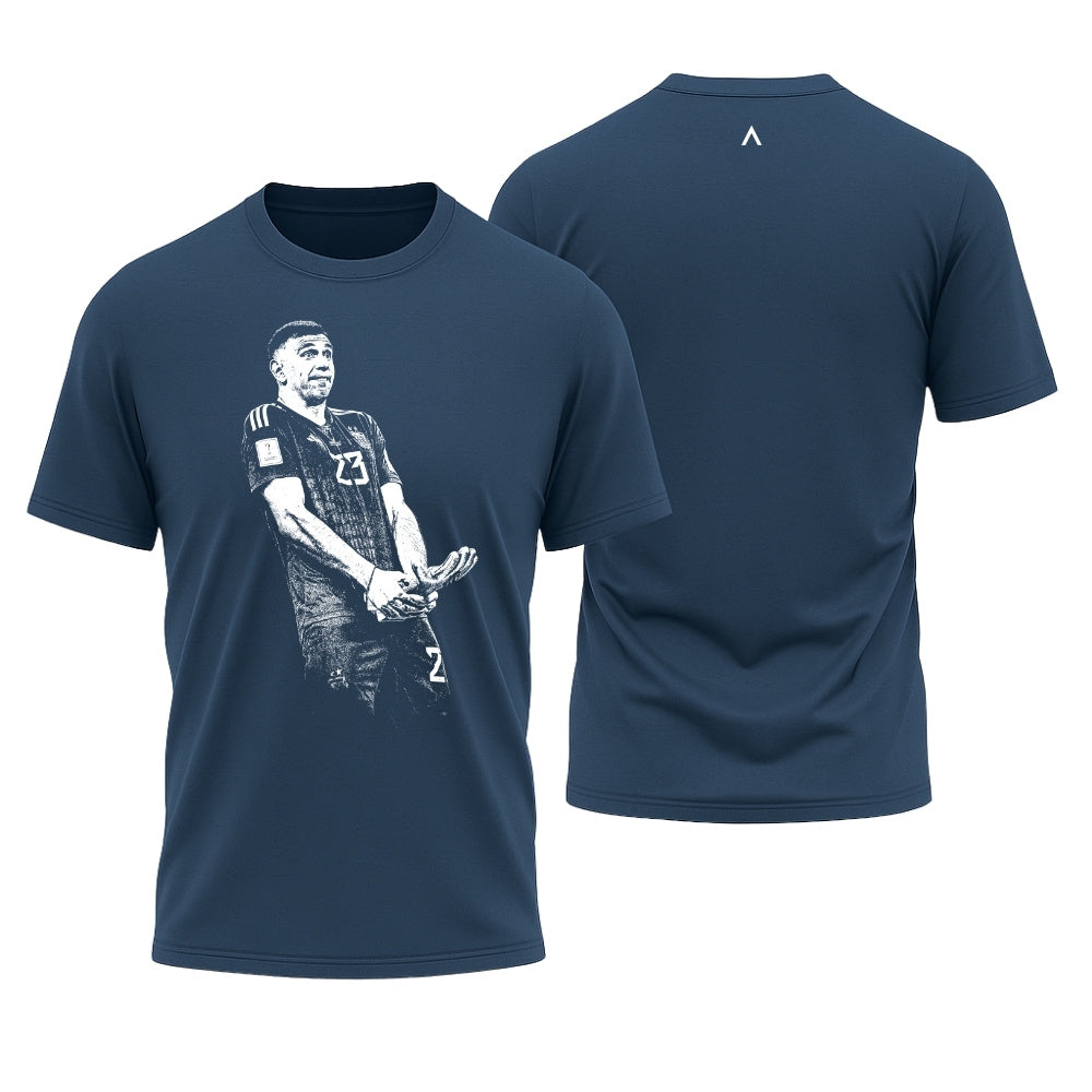 Camiseta All Sports Emiliano Martínez Copa do Mundo 2022 Azul Marinho Masculina