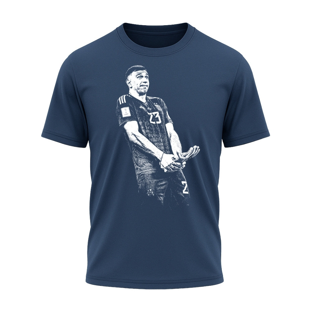 Camiseta All Sports Emiliano Martínez Copa do Mundo 2022 Azul Marinho Masculina