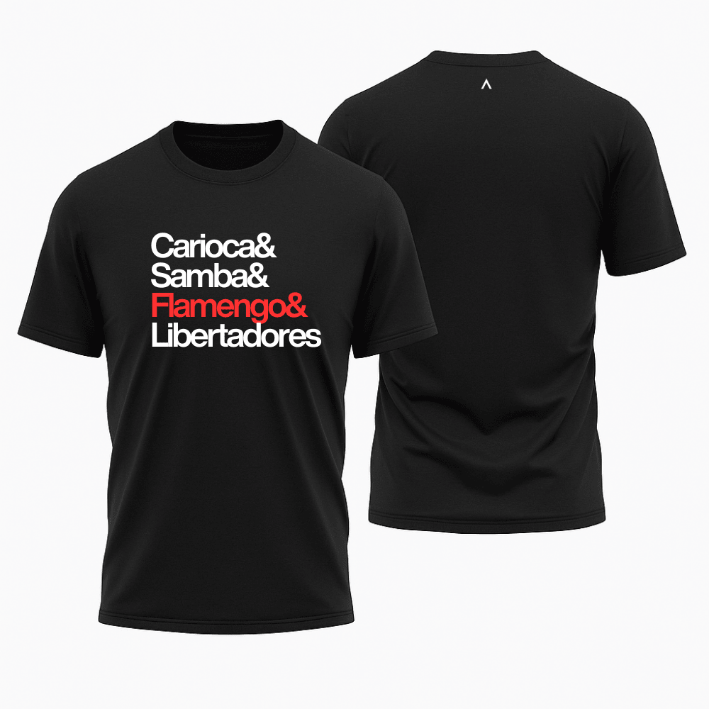 Camiseta All Sports Final Libertadores 2025 Flamengo Carioca Samba Masculino Preto