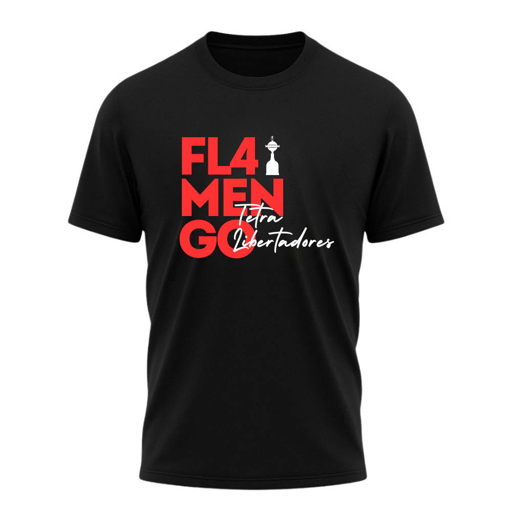 Camiseta All Sports Final Libertadores 2025 Flamengo Treta Minimalista Masculino Preto