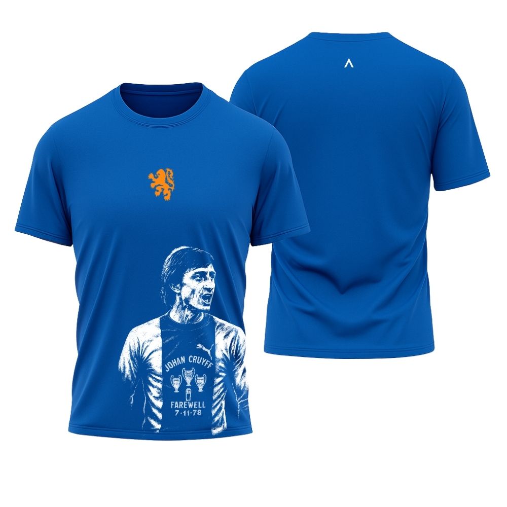 Camiseta All Sports Holanda Johan Cruyff Despedida 1978 Azul Royal Masculina