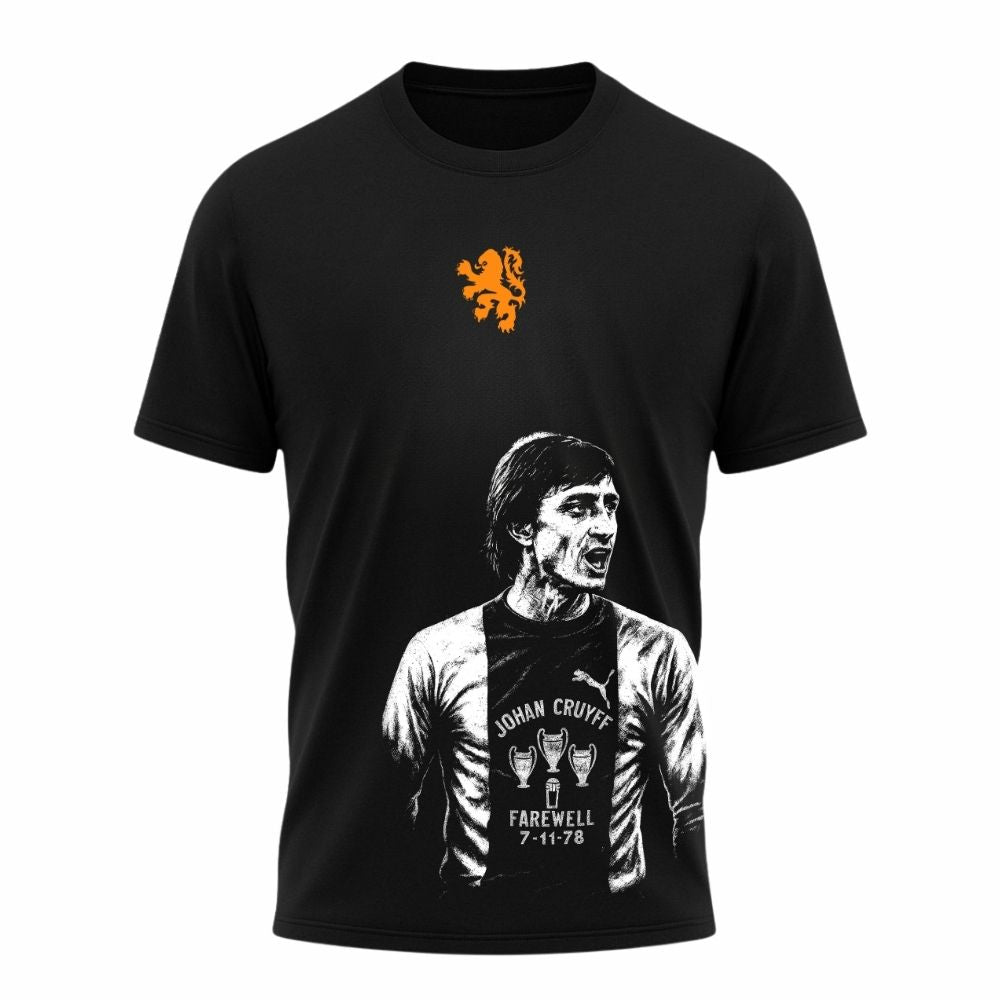 Camiseta All Sports Holanda Johan Cruyff Despedida 1978 Preta Masculina
