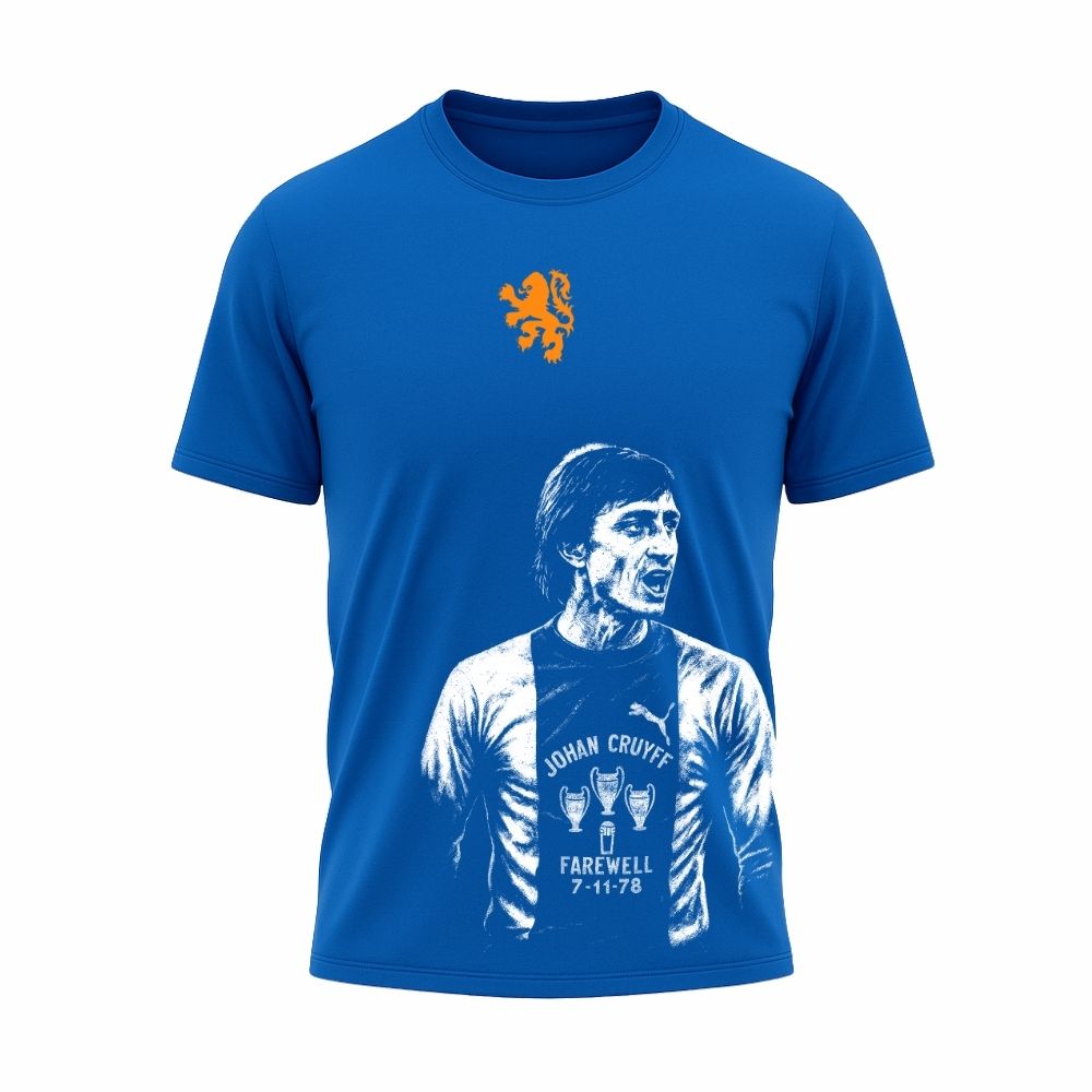 Camiseta All Sports Holanda Johan Cruyff Despedida 1978 Azul Royal Masculina