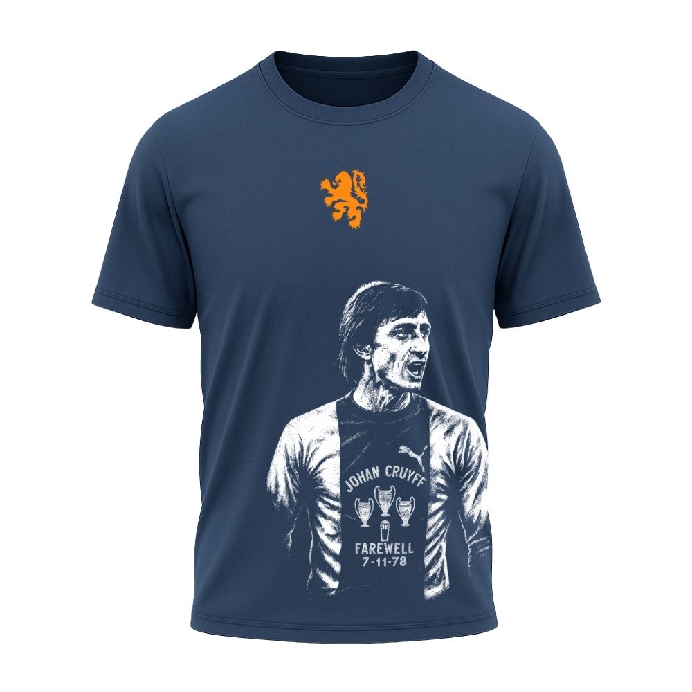 Camiseta All Sports Holanda Johan Cruyff Despedida 1978 Azul Marinho Masculina