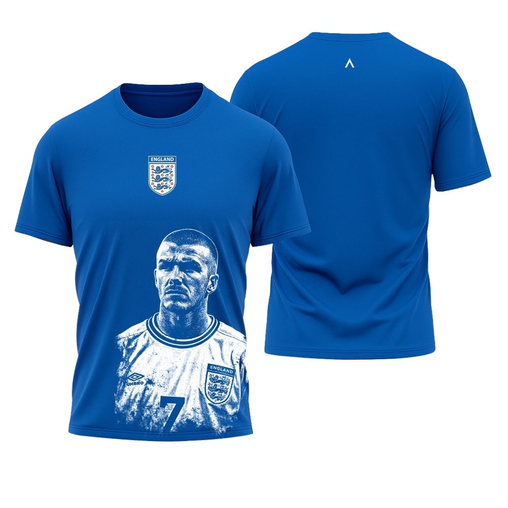 Camiseta All Sports Inglaterra David Beckham Azul Royal Masculina