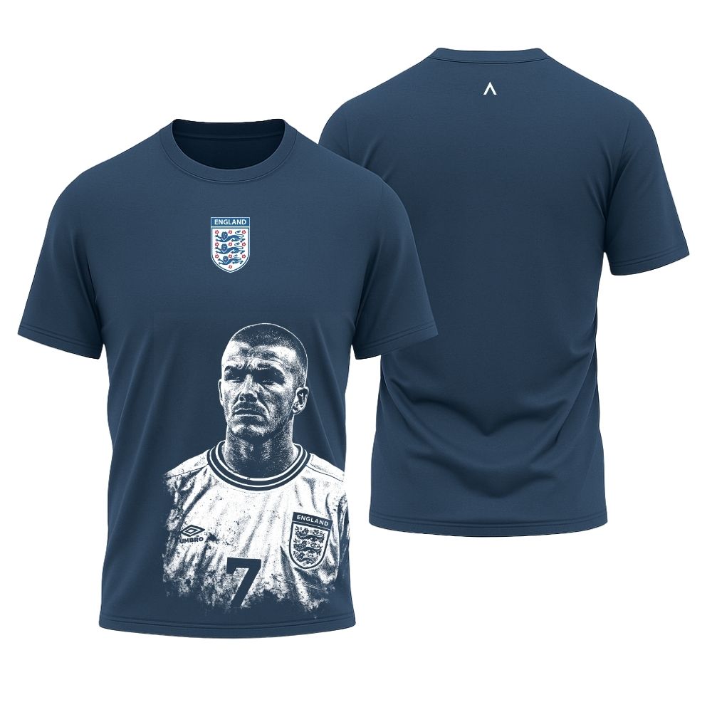 Camiseta All Sports Inglaterra David Beckham Azul Marinho Masculina