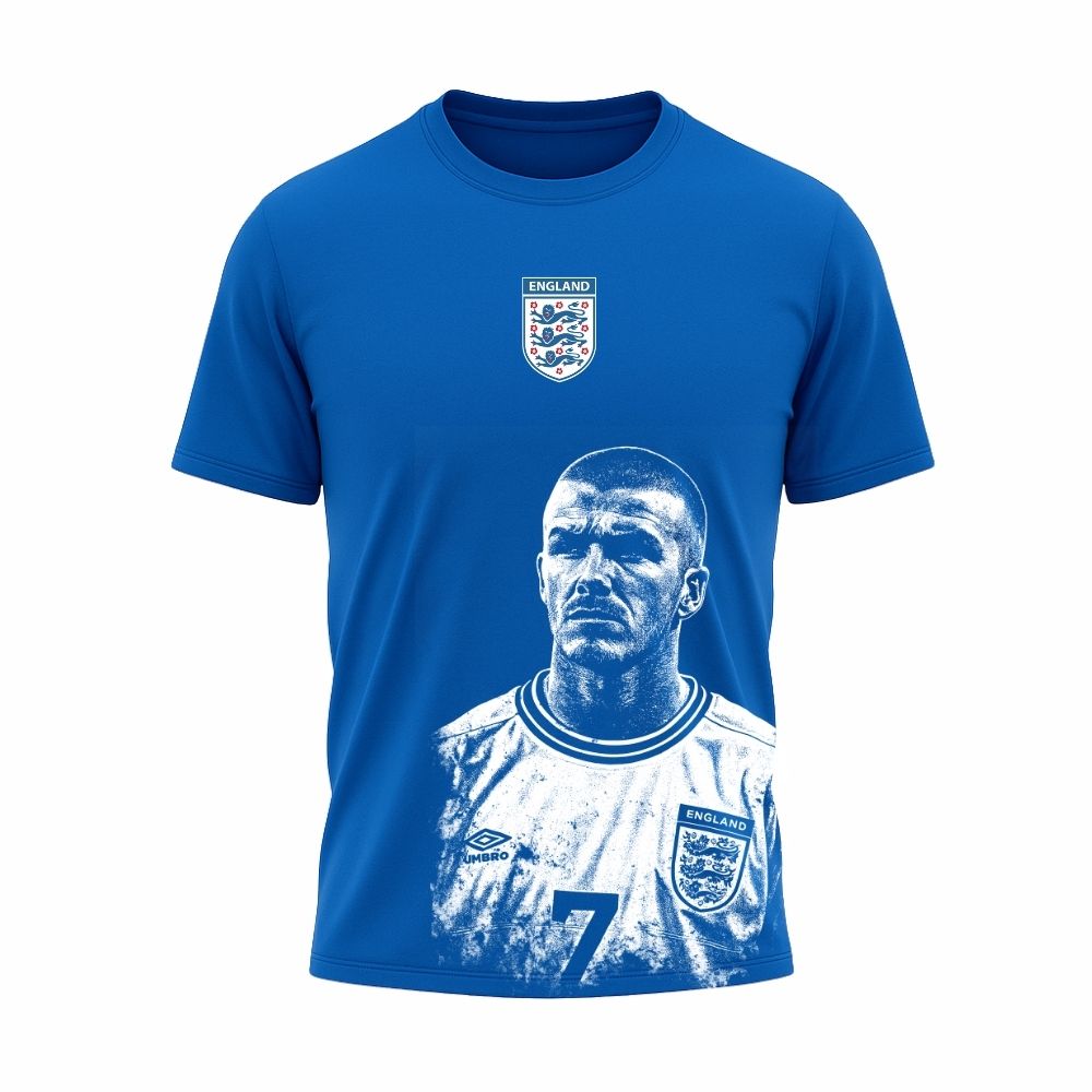 Camiseta All Sports Inglaterra David Beckham Azul Royal Masculina