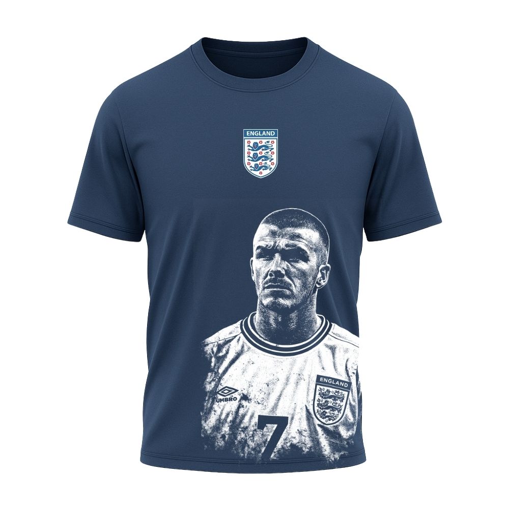 Camiseta All Sports Inglaterra David Beckham Azul Marinho Masculina