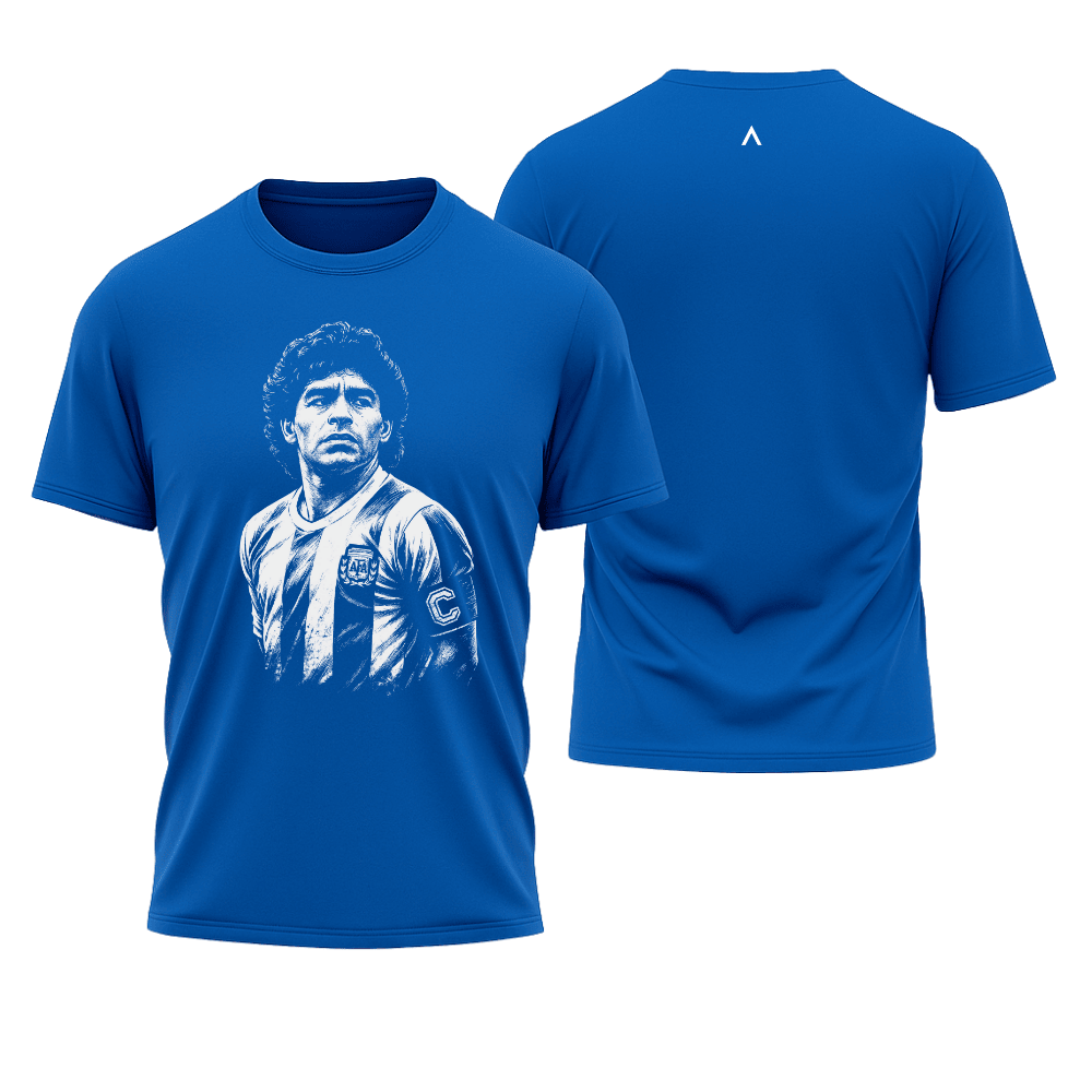 Camiseta All Sports Lendas do Futebol Maradona Argentina Masculina Azul Royal