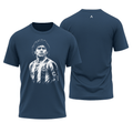 Camiseta All Sports Lendas do Futebol Maradona Argentina Masculina Azul Marinho