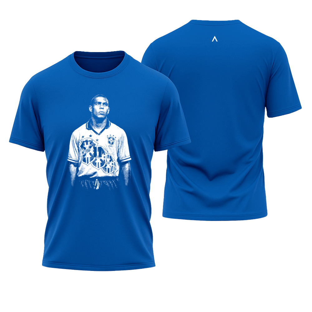 Camiseta All Sports Lendas do Futebol Ronaldo Fenômeno Brasil Masculina Azul Royal