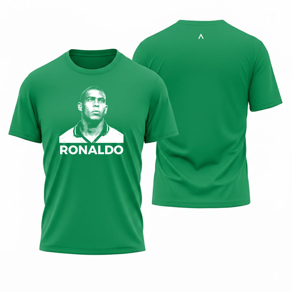 Camiseta All Sports Lendas do Futebol Ronaldo R9 Brasil Masculina Verde
