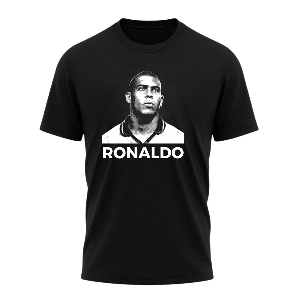 Camiseta All Sports Lendas do Futebol Ronaldo R9 Brasil Masculina Preta