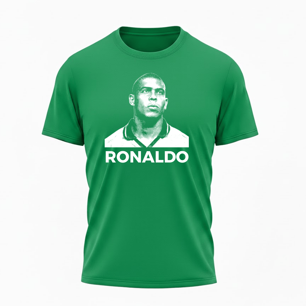 Camiseta All Sports Lendas do Futebol Ronaldo R9 Brasil Masculina Verde