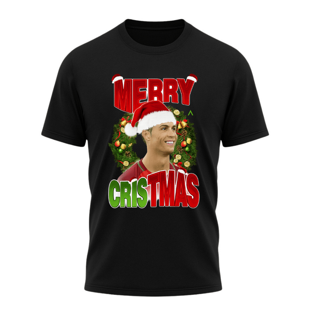 Camiseta All Sports Merry CRIStmas Natal CR7 Masculina Preta