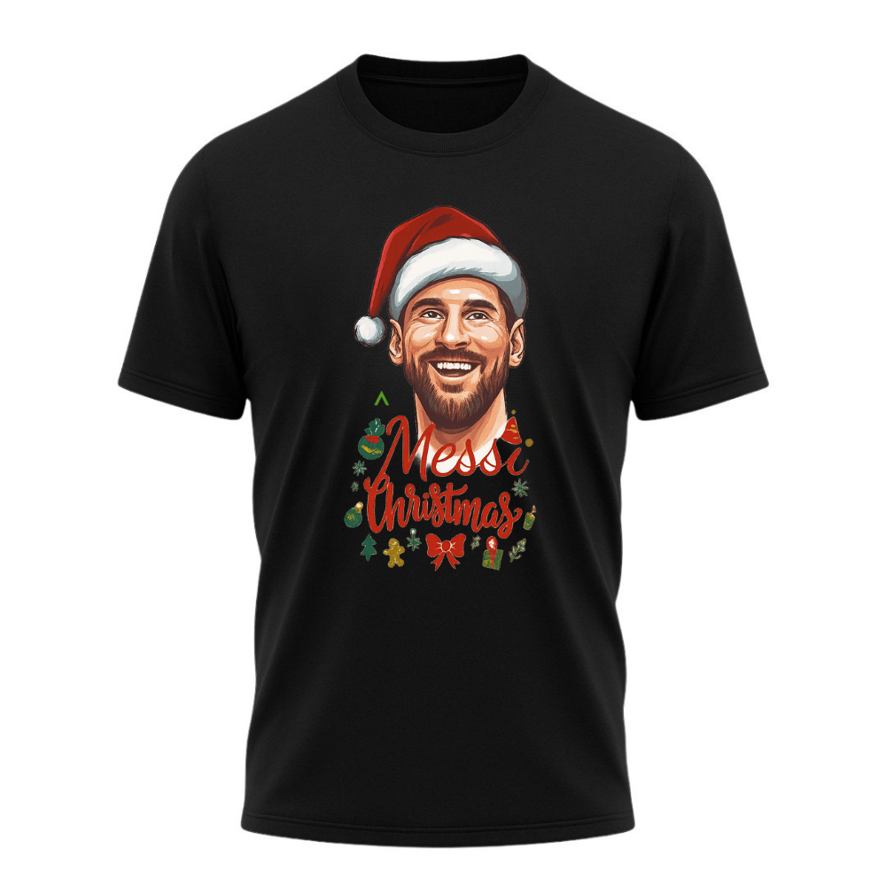 Camiseta All Sports Messi Christmas Natal Masculina Preta