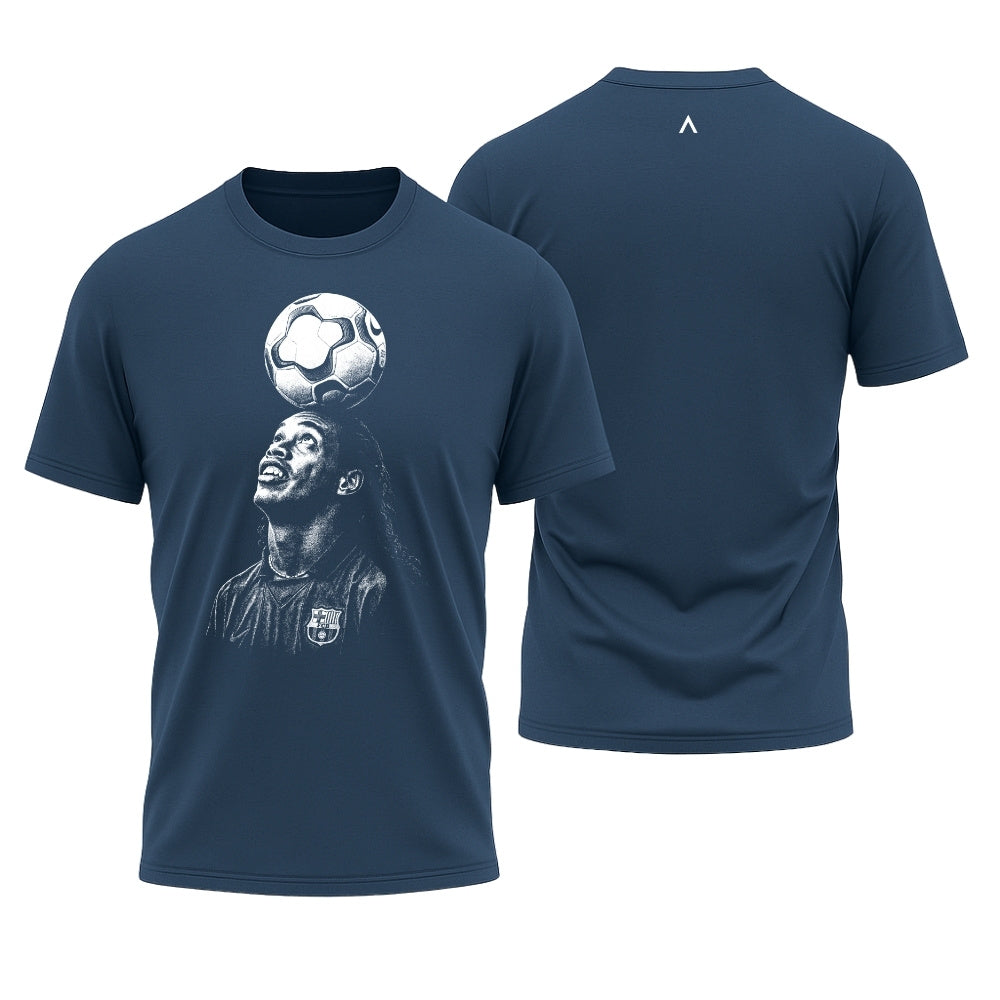 Camiseta All Sports Ronaldinho Barcelona Azul Marinho Masculina