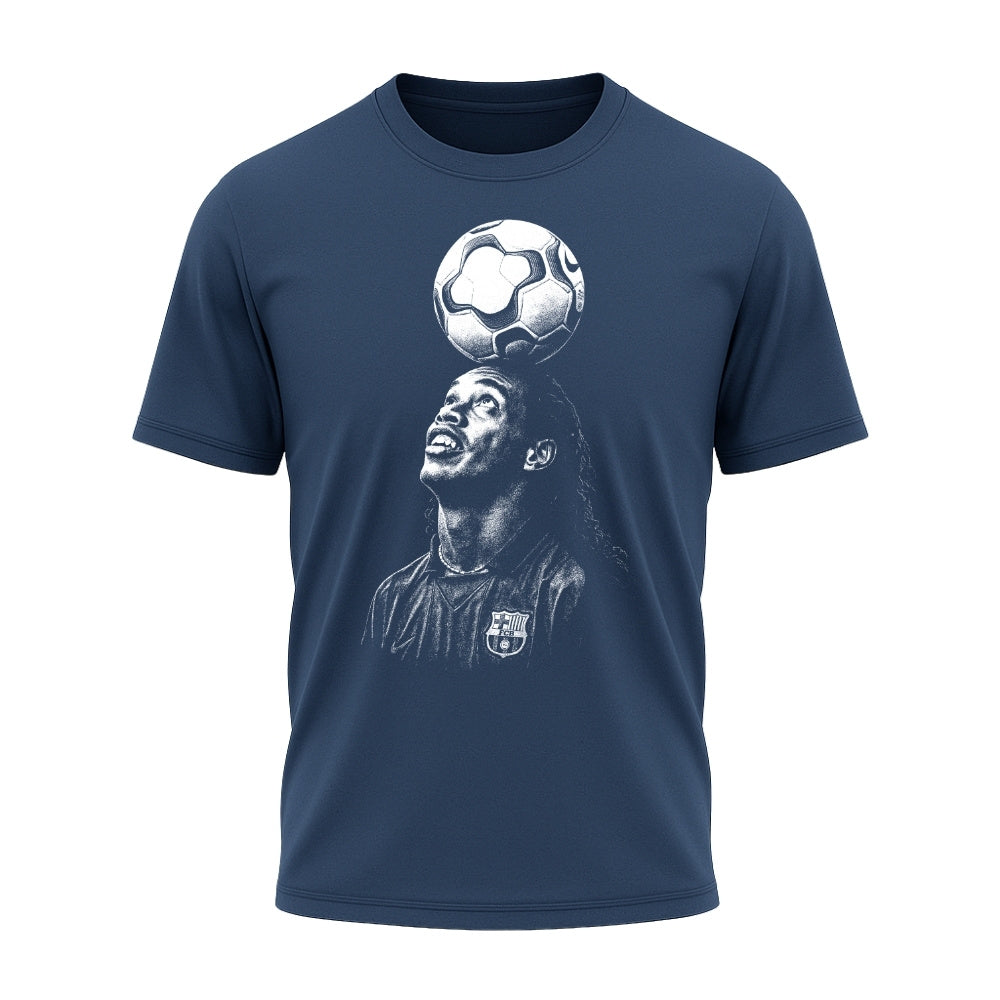 Camiseta All Sports Ronaldinho Barcelona Azul Marinho Masculina