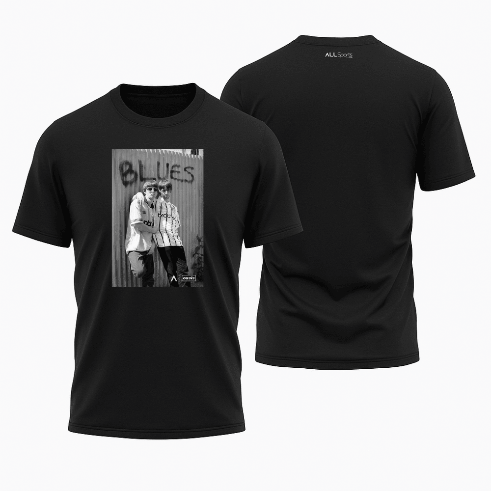 Camiseta All Sports Sounds Of The Game Oasis x Manchester City Liam e Noel Gallagher Preto