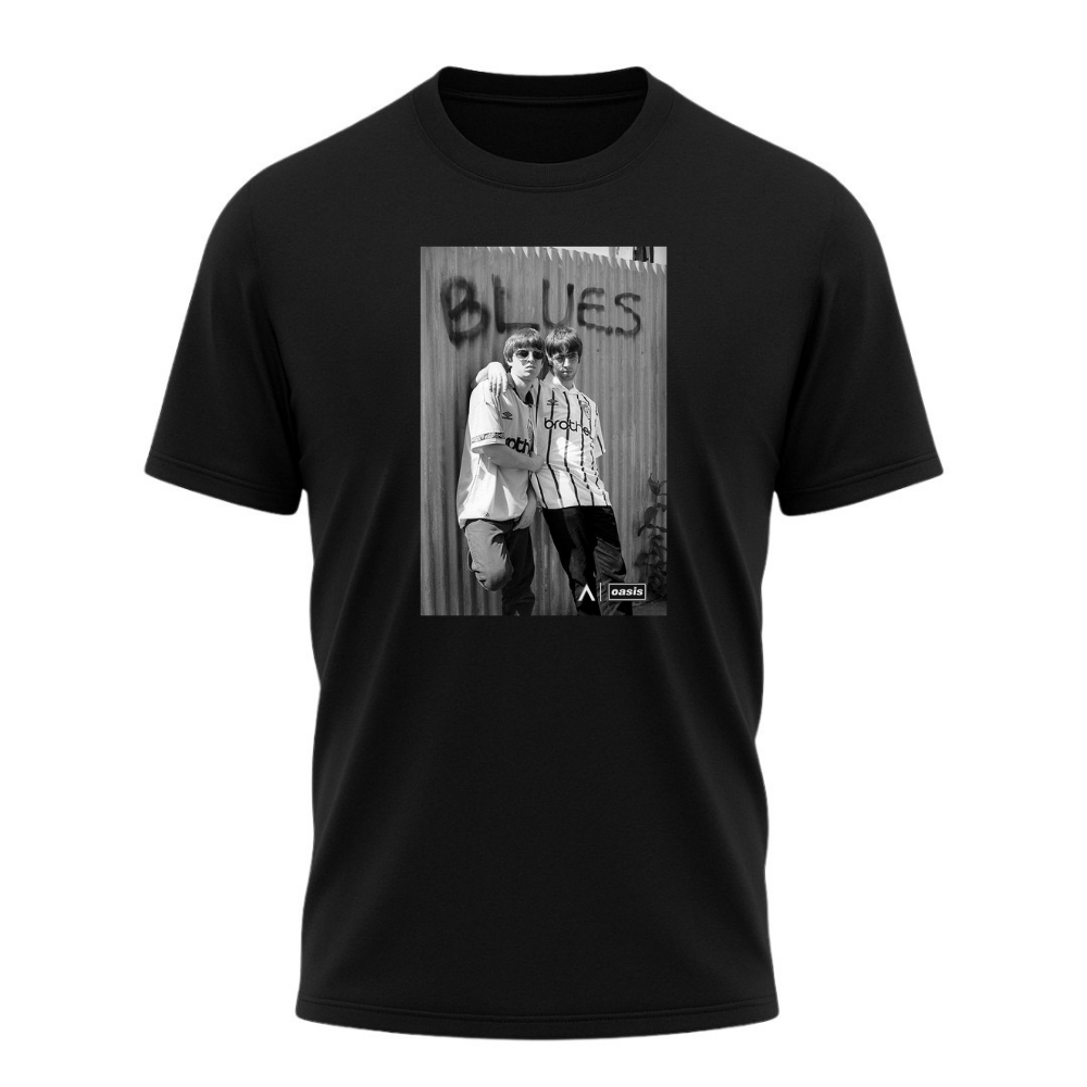 Camiseta All Sports Sounds Of The Game Oasis x Manchester City Liam e Noel Gallagher Preto