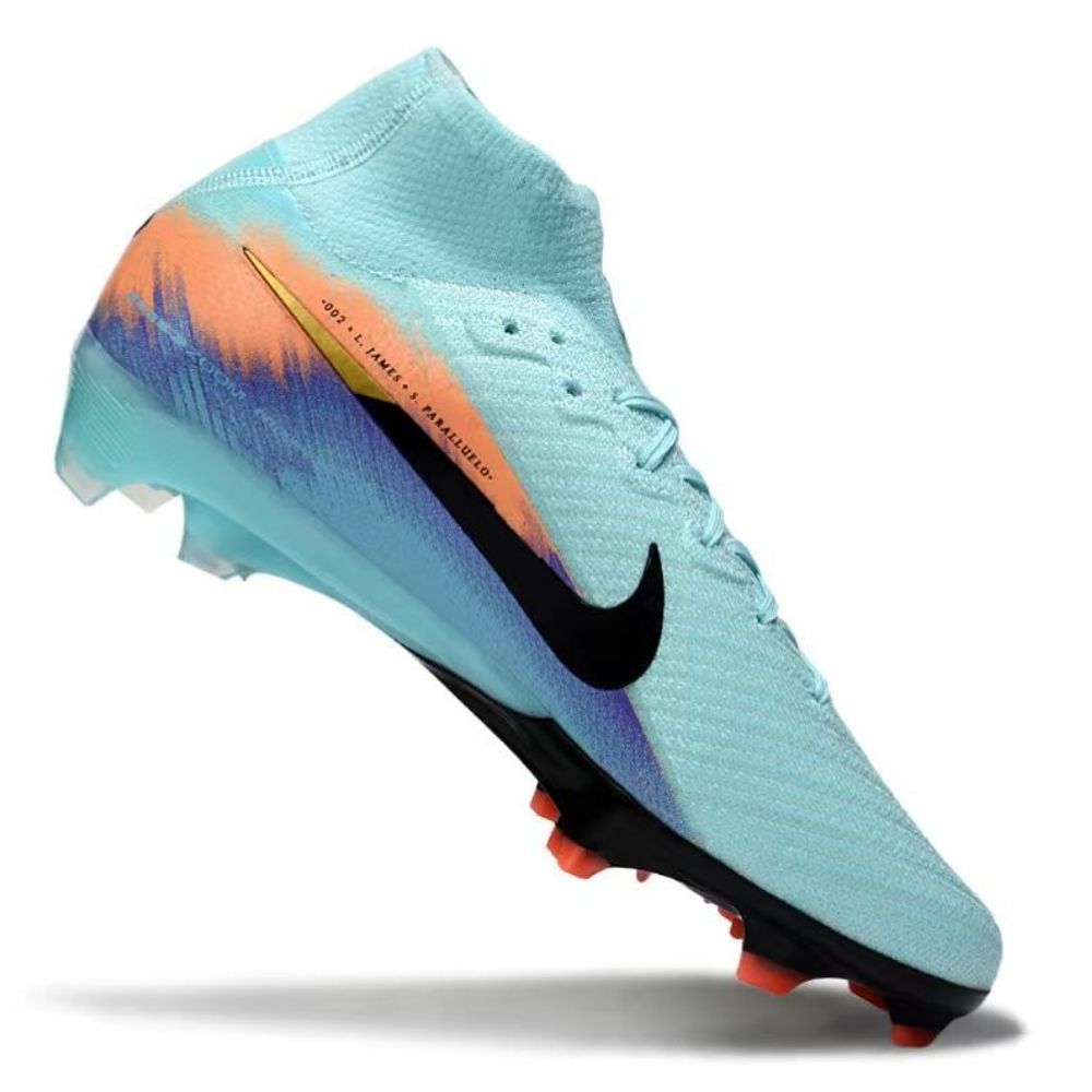 Chuteira de Campo Air Zoom Mercurial Superfly 9 Elite FG High Top Azul Claro