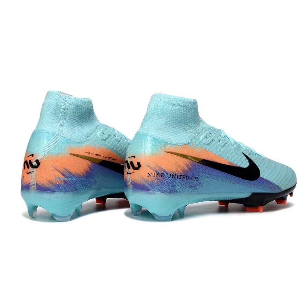 Chuteira de Campo Air Zoom Mercurial Superfly 9 Elite FG High Top Azul Claro