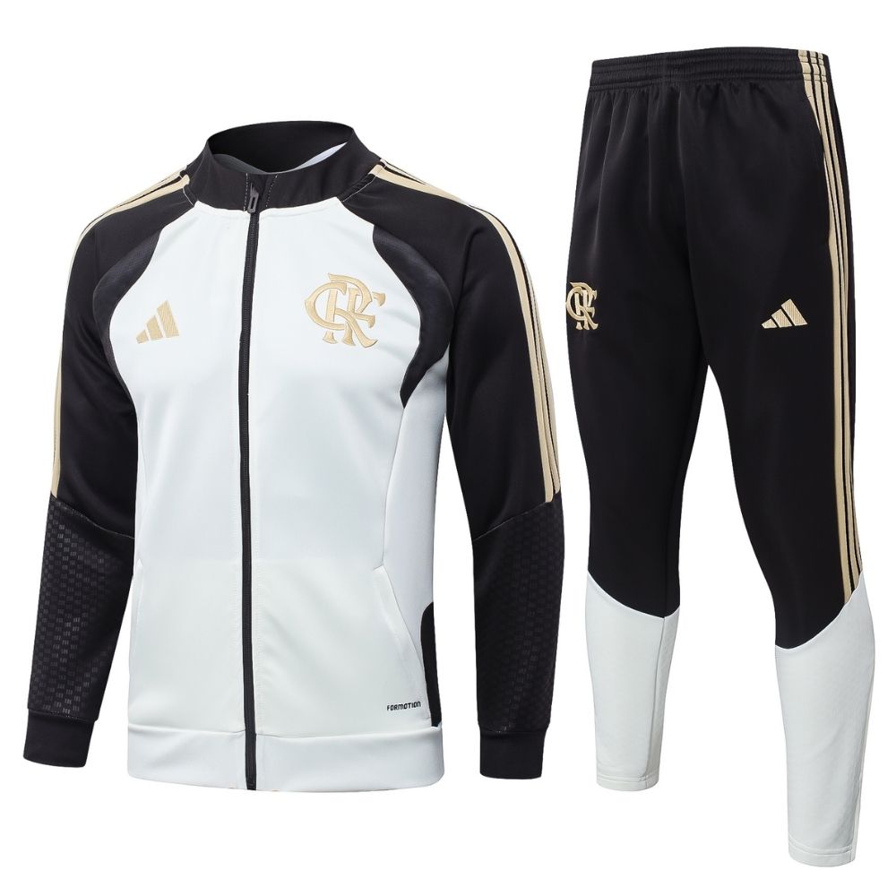 Conjunto Agasalho Flamengo Jaqueta e Calça Bege e Marrom 2026
