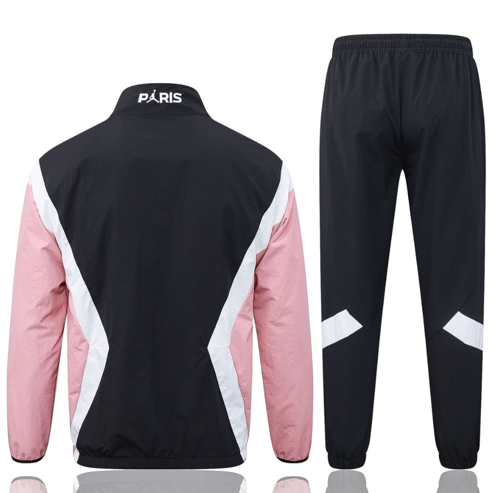 Conjunto Agasalho Paris Saint Germain Jaqueta e Calça Preto e Salmão 2026