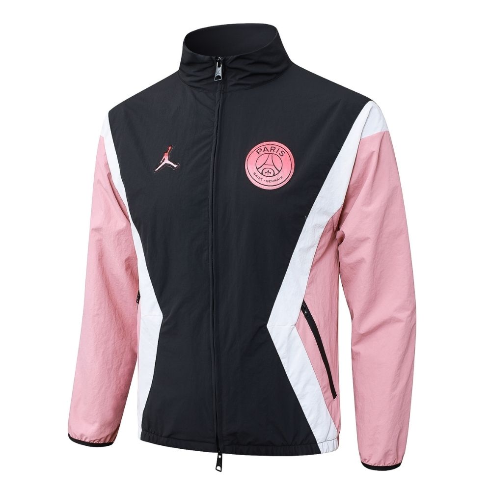Conjunto Agasalho Paris Saint Germain Jaqueta e Calça Preto e Salmão 2026