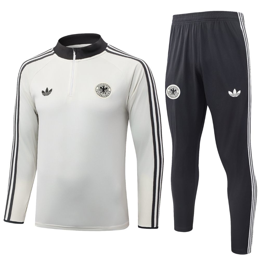 Conjunto Agasalho Seleção Alemanha Jaqueta e Calça Branco e Preto 2026