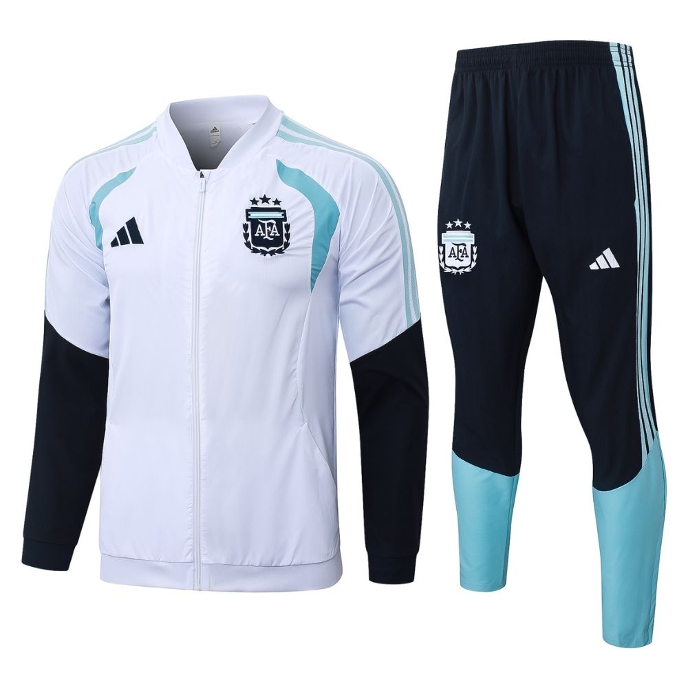 Conjunto Agasalho Seleção Argentina Jaqueta e Calça Branco 2026