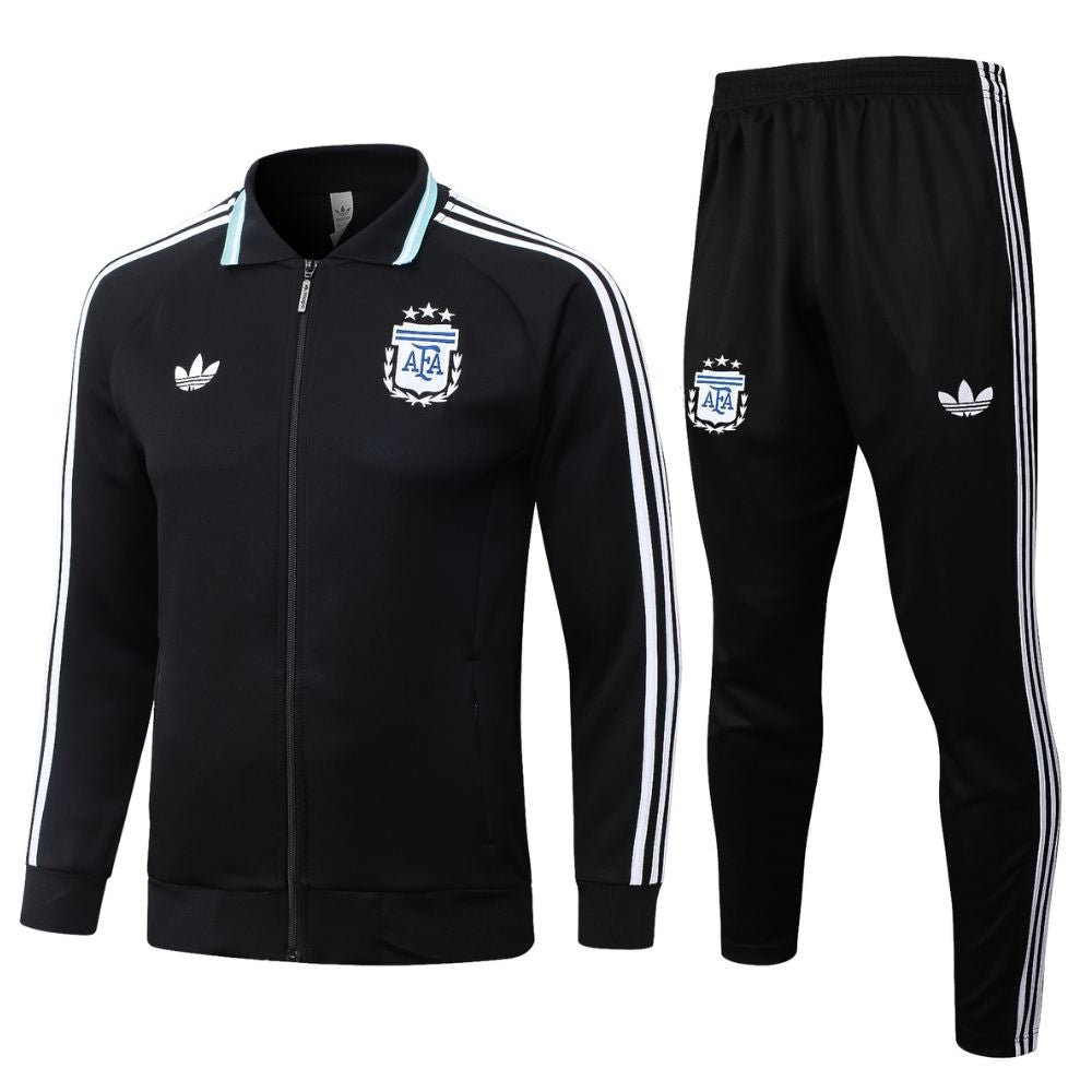Conjunto Agasalho Seleção Argentina Jaqueta e Calça Preta 2026