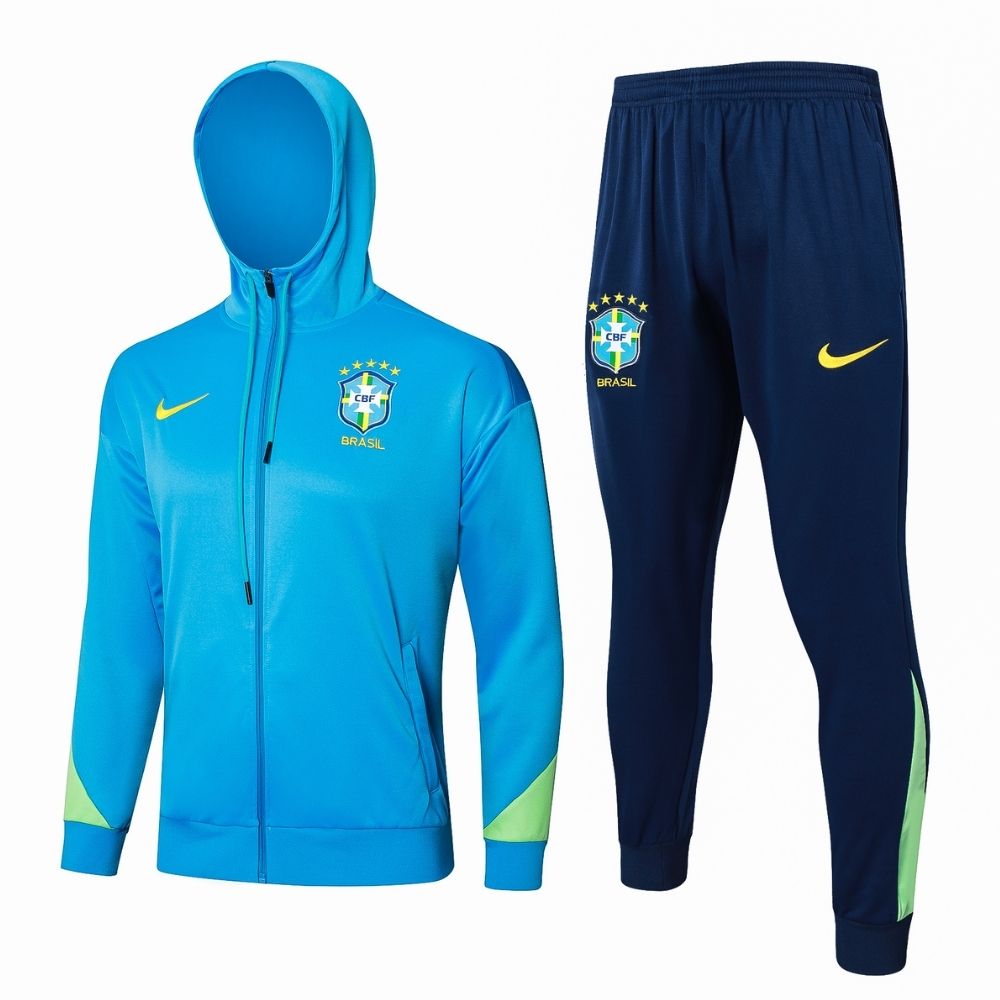 Conjunto Agasalho Seleção Brasil Jaqueta com Touca e Calça Azul 2026