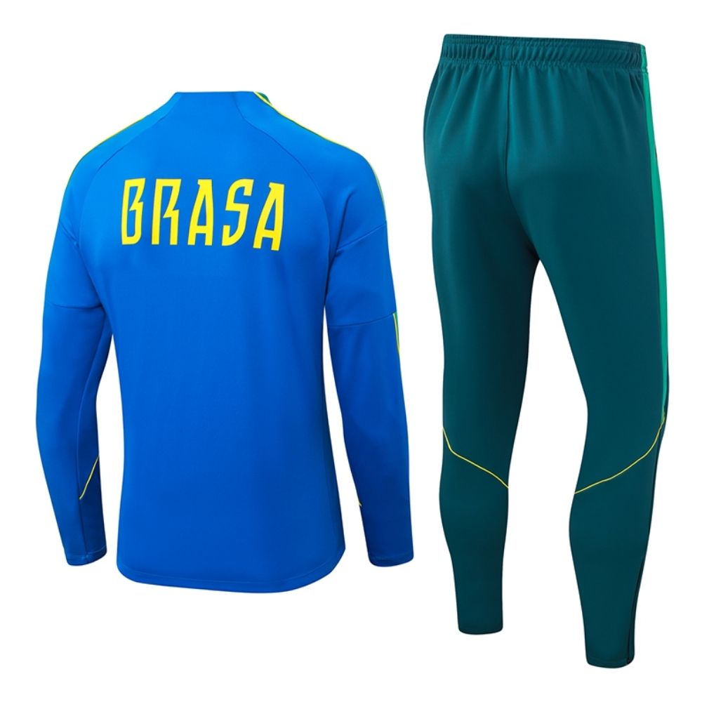 Conjunto Agasalho Seleção Brasil Jaqueta  e Calça Azul e Verde 2026