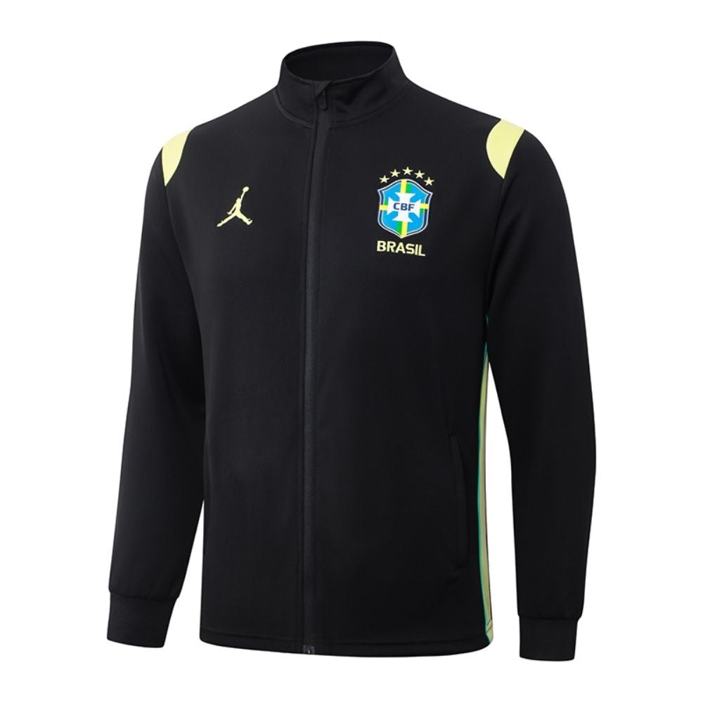 Conjunto Agasalho Seleção Brasileira Jaqueta e Calça Preto e Amarelo 2026