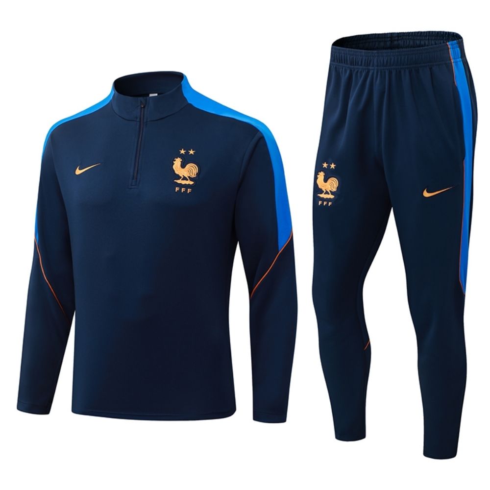 Conjunto Agasalho Seleção França Jaqueta e Calça Azul Escuro 2026